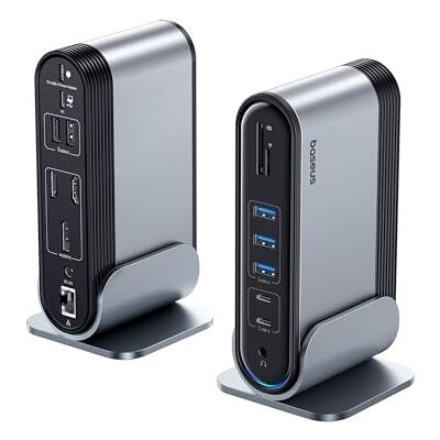 Baseus 17-in-1 Docking Station 4K HDMI*2 DP*1 zur Übertragung auf 3 Monitore mit 100W PD, USB 3.0 * 3, LAN, SD/TF-Kartenleser, Audioanschluss Hub für Windows, Mac-Laptop Baseus 17-in-1 Docking Station 4K HDMI*2 DP*1 zur Übertragung auf 3 Monitore mit 100W PD, USB 3.0 * 3, LAN, SD/TF-Kartenleser, Audioanschluss Hub für Windows, Mac-Laptop