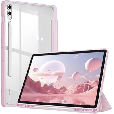 FINTIE Hybrid Hülle für Samsung Galaxy Tab S10+ Plus/S9 FE+ Plus/S9+ Plus 12.4 Zoll Tablet mit Stifthalter Stoßfeste Schutzhülle mit transparenter Hartschale auf der Rückseite, Rosa FINTIE Hybrid Hülle für Samsung Galaxy Tab S10+ Plus/S9 FE+ Plus/S9+ Plus 12.4 Zoll Tablet mit Stifthalter Stoßfeste Schutzhülle mit transparenter Hartschale auf der Rückseite, Rosa