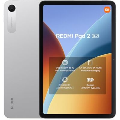Xiaomi Redmi Pad 2 Tablet 9,7 Zoll, 4GB + 128GB, Snapdragon 6s Gen 2, 2K 120Hz Display, 7600mAh Akku, Silber, 3 Jahre Garantie, ohne Ladegerät Xiaomi Redmi Pad 2 Tablet 9,7 Zoll, 4GB + 128GB, Snapdragon 6s Gen 2, 2K 120Hz Display, 7600mAh Akku, Silber, 3 Jahre Garantie, ohne Ladegerät