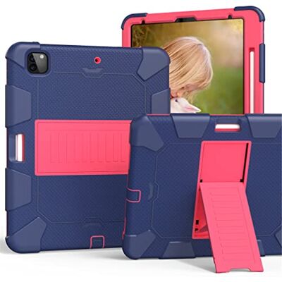 YEQIU Schutzhülle geeignet für iPad Pro 4. / 3. Generation 12,9 Zoll 2020/2018 mit Stifthalter, robuste und sturzsichere Schutzhülle mit unsichtbarem Ständer, Marineblau + Rose YEQIU Schutzhülle geeignet für iPad Pro 4. / 3. Generation 12,9 Zoll 2020/2018 mit Stifthalter, robuste und sturzsichere Schutzhülle mit unsichtbarem Ständer, Marineblau + Rose