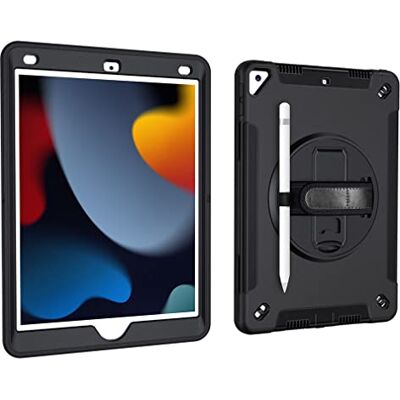 tasato Schutzhülle für iPad 10,2 Zoll 9th/8th/7th Generation 2021/2020/2019 mit 3-in-1-Design, minimalistische stoßfeste Hülle mit Stift zum Aufhängen und 360 Grad drehbarer Standfunktion, Schwarz tasato Schutzhülle für iPad 10,2 Zoll 9th/8th/7th Generation 2021/2020/2019 mit 3-in-1-Design, minimalistische stoßfeste Hülle mit Stift zum Aufhängen und 360 Grad drehbarer Standfunktion, Schwarz
