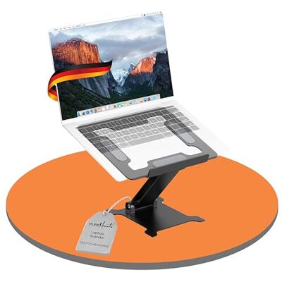 PureMounts Laptop Ständer faltbar höhenverstellbar Aluminium Notebookhalter Ergonomischer Notebookständer mit 7 Blickwinkeln für Home Office und flexible Nutzung PureMounts Laptop Ständer faltbar höhenverstellbar Aluminium Notebookhalter Ergonomischer Notebookständer mit 7 Blickwinkeln für Home Office und flexible Nutzung