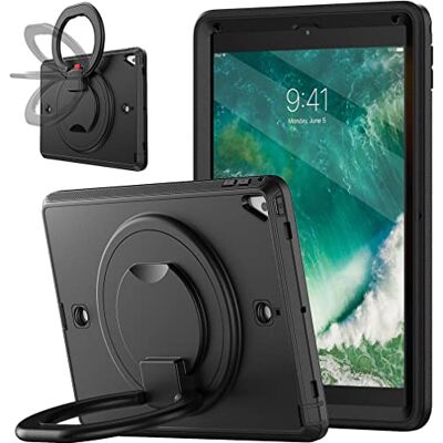 YEQIU Hülle für iPad 10.2 9./8./7. Generation 2021/2020/2019 mit 360 Grad drehbarem Ständer, modische stoßfeste Hülle mit Stifthalter und Handschlaufe schwarz YEQIU Hülle für iPad 10.2 9./8./7. Generation 2021/2020/2019 mit 360 Grad drehbarem Ständer, modische stoßfeste Hülle mit Stifthalter und Handschlaufe schwarz