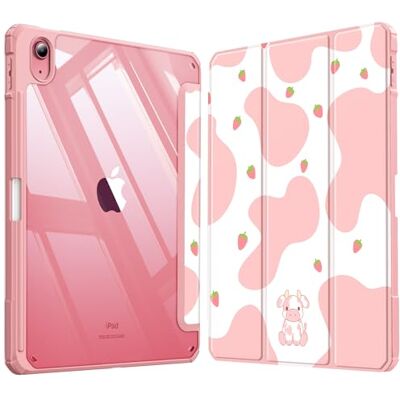 FINTIE Hybrid Hülle für iPad (A16) 11 Generation 11 Zoll 2025, iPad 10 Generation 10.9 Zoll 2022 mit Stifthalter Stoßfeste Schutzhülle mit transparenter Hartschale auf der Rückseite, Strawberry Cow FINTIE Hybrid Hülle für iPad (A16) 11 Generation 11 Zoll 2025, iPad 10 Generation 10.9 Zoll 2022 mit Stifthalter Stoßfeste Schutzhülle mit transparenter Hartschale auf der Rückseite, Strawberry Cow