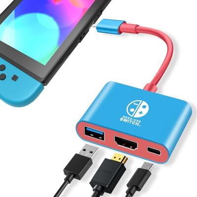 Switch 2 Dock für Nintendo Switch2: 3 in 1 Tragbarer Ladeständer mit 4K/60Hz HDMI/USB 3.0/PD 100W Port Switch Docking Station Kompatibel mit NS Switch2, Steam Deck, Phones, PC (Blau) Switch 2 Dock für Nintendo Switch2: 3 in 1 Tragbarer Ladeständer mit 4K/60Hz HDMI/USB 3.0/PD 100W Port Switch Docking Station Kompatibel mit NS Switch2, Steam Deck, Phones, PC (Blau)