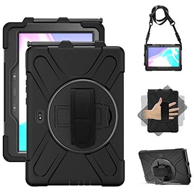 rantice Schutzhülle für Samsung Galaxy Tab Active Pro 10.1, Galaxy Tab Active4 Pro, robust, stoßfest, Fallschutz mit 360°-Ständer, Handschlaufe und Schultergurt für SM-T540/T547/T630/T638 (schwarz) rantice Schutzhülle für Samsung Galaxy Tab Active Pro 10.1, Galaxy Tab Active4 Pro, robust, stoßfest, Fallschutz mit 360°-Ständer, Handschlaufe und Schultergurt für SM-T540/T547/T630/T638 (schwarz)
