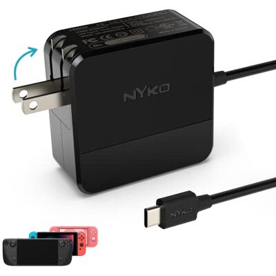 Nyko AC Netzkabel – Dock-kompatibel 1,8 m Netzkabel für Nintendo Switch, 15 V, 2,6 A, USB Typ C Nyko AC Netzkabel – Dock-kompatibel 1,8 m Netzkabel für Nintendo Switch, 15 V, 2,6 A, USB Typ C
