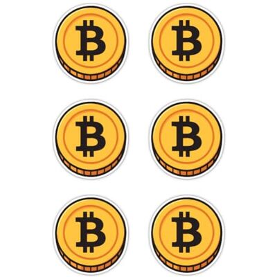 Vibe Aufkleber: 50 mm, 6 Stück Bitcoin Coin Krypto Nerd Sticker für Laptop und Notebook Vibe Aufkleber: 50 mm, 6 Stück Bitcoin Coin Krypto Nerd Sticker für Laptop und Notebook