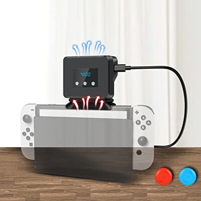 Lüfter für Nintendo Switch, Kühler Ersatz Kit für Nintendo Switch Docking Station Dock Set, Einstellbare Lüftergeschwindigkeit, 3 Tasten Steuerung, Micro USB Kabel Powered Lüfter für Nintendo Switch, Kühler Ersatz Kit für Nintendo Switch Docking Station Dock Set, Einstellbare Lüftergeschwindigkeit, 3 Tasten Steuerung, Micro USB Kabel Powered