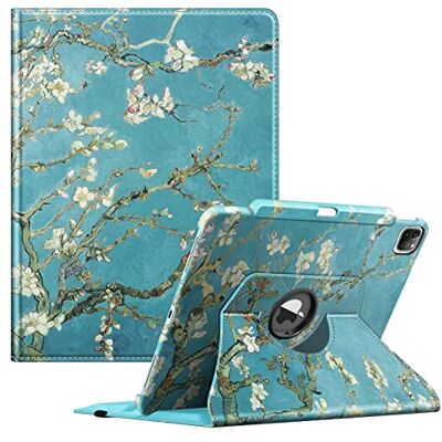 FINTIE Drehbare Schutzhülle für iPad Pro 32,8 cm (12,9 Zoll) (6./5./4./3. Generation) 2022, 360-Grad-schwenkbare Standhülle mit Stifthalter, Auto-Sleep/Wake-Funktion, Blüte FINTIE Drehbare Schutzhülle für iPad Pro 32,8 cm (12,9 Zoll) (6./5./4./3. Generation) 2022, 360-Grad-schwenkbare Standhülle mit Stifthalter, Auto-Sleep/Wake-Funktion, Blüte
