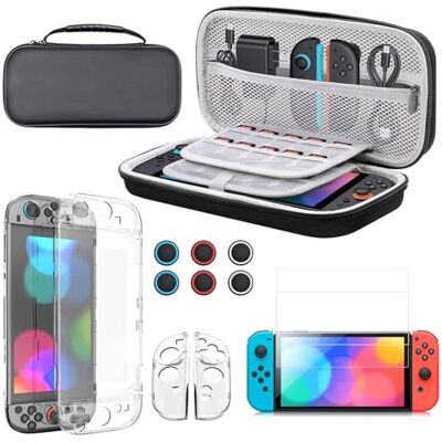 Tasche Kompatibel mit Nintendo Switch 2 (2025),Wasserdichte Hartschale Tragetasche Set,Switch 2 Zubehör Bundle mit Schutzhülle,Displayschutzfolie,Daumengriffe,Aufbewahrung für 20 Spielkassetten Tasche Kompatibel mit Nintendo Switch 2 (2025),Wasserdichte Hartschale Tragetasche Set,Switch 2 Zubehör Bundle mit Schutzhülle,Displayschutzfolie,Daumengriffe,Aufbewahrung für 20 Spielkassetten