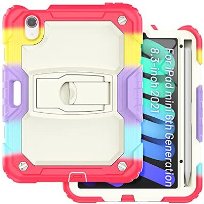 YEQIU Schutzhülle geeignet für iPad Mini 6. Generation 8,3 Zoll 2021 mit unsichtbarem klappbarem Ständer, robuste, stoßfeste Schutzhülle mit Stifthalter, Camouflage-Rot YEQIU Schutzhülle geeignet für iPad Mini 6. Generation 8,3 Zoll 2021 mit unsichtbarem klappbarem Ständer, robuste, stoßfeste Schutzhülle mit Stifthalter, Camouflage-Rot