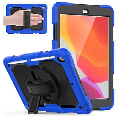 HUEZOE Schutzhülle kompatibel mit iPad 10,2 Zoll Modell 2021/2020/2019, stoßfeste Schutzhülle für den gesamten Körper für iPad 9/8/7 Generation, Blau HUEZOE Schutzhülle kompatibel mit iPad 10,2 Zoll Modell 2021/2020/2019, stoßfeste Schutzhülle für den gesamten Körper für iPad 9/8/7 Generation, Blau