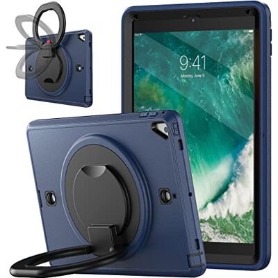 YEQIU Hülle für iPad 10.2 9./8./7. Generation 2021/2020/2019 mit 360 Grad drehbarem Ständer, modische stoßfeste Hülle mit Stifthalter und Handschlaufe, Marineblau YEQIU Hülle für iPad 10.2 9./8./7. Generation 2021/2020/2019 mit 360 Grad drehbarem Ständer, modische stoßfeste Hülle mit Stifthalter und Handschlaufe, Marineblau
