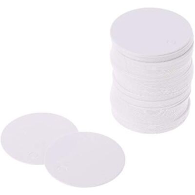 ZIRAN 100Pcs Blank Kraftpapier Hang Tags Hochzeitsfeier Favor Label Preis Geschenkkarte 4Cm Round Blank Tag Weiß ZIRAN 100Pcs Blank Kraftpapier Hang Tags Hochzeitsfeier Favor Label Preis Geschenkkarte 4Cm Round Blank Tag Weiß