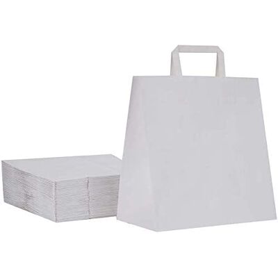 DeinPack 50 Papier Tragetaschen 32 x 17 x 27 cm groß I Umweltschonende Papiertüten Geschenktüten Papiertragetaschen biologisch abbaubar, kompostierbar I weiß Papier Tüten DeinPack 50 Papier Tragetaschen 32 x 17 x 27 cm groß I Umweltschonende Papiertüten Geschenktüten Papiertragetaschen biologisch abbaubar, kompostierbar I weiß Papier Tüten