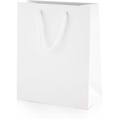 Thepaperbagstore 30 Weiße Mittlere Geschenktüten 20 x 24 x 10 cm Matt laminierter Karton, Kordelgriffe und verstärkter Boden – für Geschenke, Boutiquen, Einzelhandel, Hochzeiten und Events. Thepaperbagstore 30 Weiße Mittlere Geschenktüten 20 x 24 x 10 cm Matt laminierter Karton, Kordelgriffe und verstärkter Boden – für Geschenke, Boutiquen, Einzelhandel, Hochzeiten und Events.