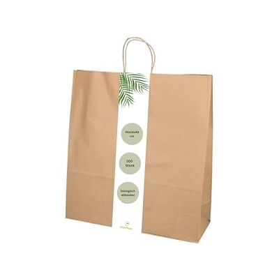 DeinPack 200 Papier Tragetaschen 46 x 16 x 49 cm groß I Umweltschonende Papiertüten Geschenktüten Papiertragetaschen biologisch abbaubar, kompostierbar I braune Papier Tüten DeinPack 200 Papier Tragetaschen 46 x 16 x 49 cm groß I Umweltschonende Papiertüten Geschenktüten Papiertragetaschen biologisch abbaubar, kompostierbar I braune Papier Tüten