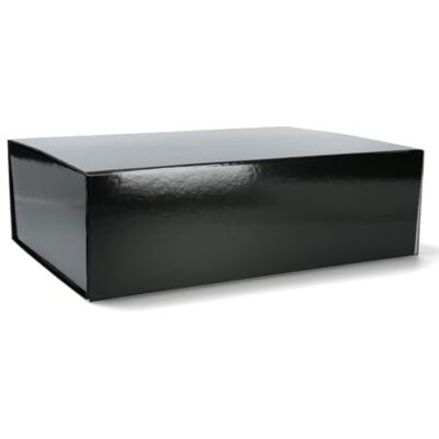 ideas in boxes Premium Geschenkbox mit Deckel, faltbar, Geschenkkarton, Magnetbox, Geschenkverpackung für Weihnachten & Geburtstag, Magnetfaltbox, Schwarz glänzend, 33x22x10cm ideas in boxes Premium Geschenkbox mit Deckel, faltbar, Geschenkkarton, Magnetbox, Geschenkverpackung für Weihnachten & Geburtstag, Magnetfaltbox, Schwarz glänzend, 33x22x10cm