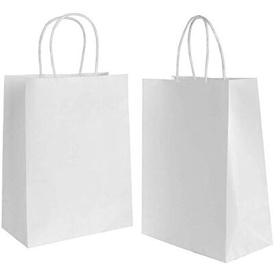 Gaoyong 30 Stück Geschenktüten Klein 15x8x21cm Papiertüten mit Henkel Papiertüten Weiß Für Festgeschenke, Hochzeit, Geburtstag, Einschulung, Taufe, Konfirmation (Kleine Größe,130GMS) Gaoyong 30 Stück Geschenktüten Klein 15x8x21cm Papiertüten mit Henkel Papiertüten Weiß Für Festgeschenke, Hochzeit, Geburtstag, Einschulung, Taufe, Konfirmation (Kleine Größe,130GMS)