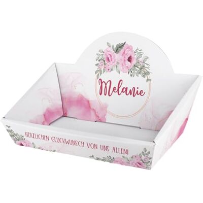 Herz & Heim ® Personalisierter Geschenkkorb zum selbst Befüllen (Floral, 42,5 cm x 24 cm x 28 cm (B/H/T)) Herz & Heim ® Personalisierter Geschenkkorb zum selbst Befüllen (Floral, 42,5 cm x 24 cm x 28 cm (B/H/T))