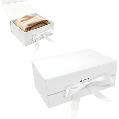 Zyrtkeriom Geschenkbox mit Deckel Weiße Geschenkbox mit Schleife und Schleifenband, Mit Geschreddertem Papier für Hochzeit, Geburtstag, Weihnachten, Jubiläum (23 * 17 * 7cm) Zyrtkeriom Geschenkbox mit Deckel Weiße Geschenkbox mit Schleife und Schleifenband, Mit Geschreddertem Papier für Hochzeit, Geburtstag, Weihnachten, Jubiläum (23 * 17 * 7cm)