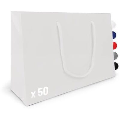 Verpackungswelt Geschenk-Tüten 50 Stück Glänzende Papier-Tüten mit Henkel Geschenk-Tüte 30x10x20 cm Papier-Tüte ideal für Geburtstag, Weihnachten, Einzug & Mitbringsel Weiß Verpackungswelt Geschenk-Tüten 50 Stück Glänzende Papier-Tüten mit Henkel Geschenk-Tüte 30x10x20 cm Papier-Tüte ideal für Geburtstag, Weihnachten, Einzug & Mitbringsel Weiß