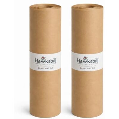 Hawksbill Kraftpapierrolle, 500 mm x 50 m, Doppelpack, recycelbares braunes Papier, Jumbo-Set, Vorteilspackung für Kunst und Handwerk, Geschenkpapier oder Geschenkverpackungen, Hohlraumfüllung und Hawksbill Kraftpapierrolle, 500 mm x 50 m, Doppelpack, recycelbares braunes Papier, Jumbo-Set, Vorteilspackung für Kunst und Handwerk, Geschenkpapier oder Geschenkverpackungen, Hohlraumfüllung und