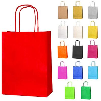 Thepaperbagstore 10 Rote Kleine Papiertüten mit Henkel 18 x 22 x 8 cm Farbige, recycelbare Kraftpapiertüten für Süßigkeiten, Geschenke, Hochzeiten, Partys & Events. Thepaperbagstore 10 Rote Kleine Papiertüten mit Henkel 18 x 22 x 8 cm Farbige, recycelbare Kraftpapiertüten für Süßigkeiten, Geschenke, Hochzeiten, Partys & Events.