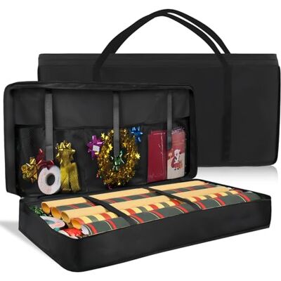 LEKEFETO Aufbewahrungstasche für Geschenkpapier 600D Oxford Aufbewahrungstasche: Schwerlast Wasserdichtes Reißfest Geschenkpapierrollen Organizer Geschenkpapier aufbewahrung 82x35x14cm für Karten, Schleifen LEKEFETO Aufbewahrungstasche für Geschenkpapier 600D Oxford Aufbewahrungstasche: Schwerlast Wasserdichtes Reißfest Geschenkpapierrollen Organizer Geschenkpapier aufbewahrung 82x35x14cm für Karten, Schleifen