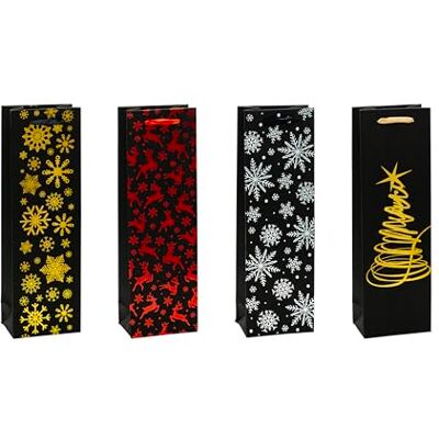 TSI Kraftpapier-Flaschenbeutel Weihnachten Motive - 12 Stück TSI Kraftpapier-Flaschenbeutel Weihnachten Motive - 12 Stück