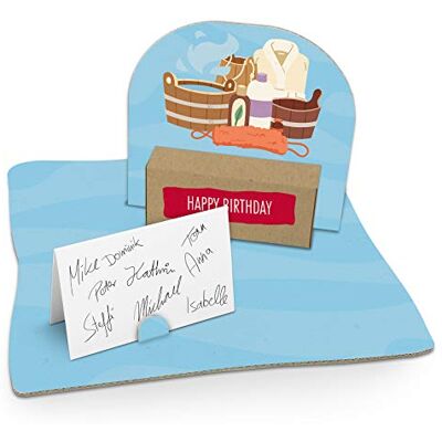 itenga Geldgeschenk I Motiv Saunautensilien/Erholung I Geburtstag I Mitbringsel I Gutschein I Geschenkverpackung mit Bodenplatte, Geschenkkarte und Stickerbogen zum Basteln und Dekorieren itenga Geldgeschenk I Motiv Saunautensilien/Erholung I Geburtstag I Mitbringsel I Gutschein I Geschenkverpackung mit Bodenplatte, Geschenkkarte und Stickerbogen zum Basteln und Dekorieren