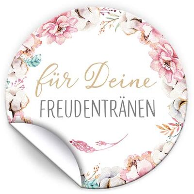 JuNa-Experten 50 Aufkleber für Deine Freudentränen für Hochzeit, Taufe oder sonstiges emotionales Fest/Aufkleber für Taschentuchtüten/romantische Sticker Blumen JuNa-Experten 50 Aufkleber für Deine Freudentränen für Hochzeit, Taufe oder sonstiges emotionales Fest/Aufkleber für Taschentuchtüten/romantische Sticker Blumen