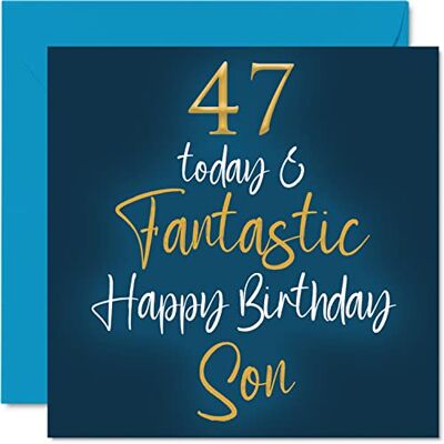Stuff4 Fantastische Geburtstagskarte zum 47. Geburtstag für den Sohn – 47 Today Fantastic – Karte für Sohn von Mama oder Papa Sohn-Geburtstagsgeschenke 145 mm Geburtstagsgrußkarten Geschenk für Sohn Stuff4 Fantastische Geburtstagskarte zum 47. Geburtstag für den Sohn – 47 Today Fantastic – Karte für Sohn von Mama oder Papa Sohn-Geburtstagsgeschenke 145 mm Geburtstagsgrußkarten Geschenk für Sohn