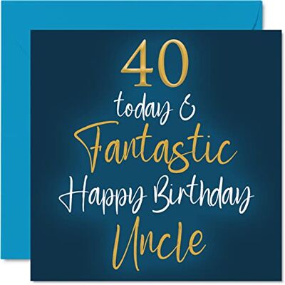 Stuff4 Fantastische Geburtstagskarte zum 40. Geburtstag für Onkel – 40 Today Fantastic – Glückwunschkarte für Onkel aus der Nichte Neffe Onkel Geburtstagsgeschenke 145mm Geburtstagsgrußkarten Geschenk Stuff4 Fantastische Geburtstagskarte zum 40. Geburtstag für Onkel – 40 Today Fantastic – Glückwunschkarte für Onkel aus der Nichte Neffe Onkel Geburtstagsgeschenke 145mm Geburtstagsgrußkarten Geschenk