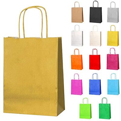 Thepaperbagstore 30 Goldene Papiertüten mit Henkel 18 x 22 x 8 cm 90 g/m² Kraftpapier, gedrehte Papiergriffe und flacher Boden – für Gastgeschenke, Süßigkeiten, Geburtstage und Hochzeiten. Thepaperbagstore 30 Goldene Papiertüten mit Henkel 18 x 22 x 8 cm 90 g/m² Kraftpapier, gedrehte Papiergriffe und flacher Boden – für Gastgeschenke, Süßigkeiten, Geburtstage und Hochzeiten.