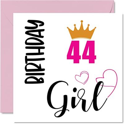 Stuff4 Geburtstagskarte zum 44. Geburtstag für Frauen, Geburtstag Happy Karten für 44 Jahre alte Frau Mama Schwester Tante Cousin Freund Nichte Stuff4 Geburtstagskarte zum 44. Geburtstag für Frauen, Geburtstag Happy Karten für 44 Jahre alte Frau Mama Schwester Tante Cousin Freund Nichte