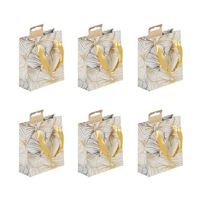 Clairefontaine 212847Cpack Packung 5 Geschenktasche Tüte , Format S (12x4,5x13,5cm), Kollektion Trésor, 170g, Blumen Gold Weiß, Geeignet für Parfum und kleine Geschenke, 1 Pack Clairefontaine 212847Cpack Packung 5 Geschenktasche Tüte , Format S (12x4,5x13,5cm), Kollektion Trésor, 170g, Blumen Gold Weiß, Geeignet für Parfum und kleine Geschenke, 1 Pack