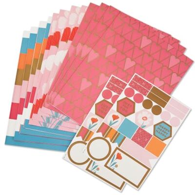 Hallmark Geschenkpapierbögen mit Schnittlinien auf der Rückseite (12 gefaltete Blätter mit Aufkleberdichtungen) Frühlingsblumen, Streifen, Herzen für Valentinstag, Ostern, Muttertag, Brautpartys Hallmark Geschenkpapierbögen mit Schnittlinien auf der Rückseite (12 gefaltete Blätter mit Aufkleberdichtungen) Frühlingsblumen, Streifen, Herzen für Valentinstag, Ostern, Muttertag, Brautpartys