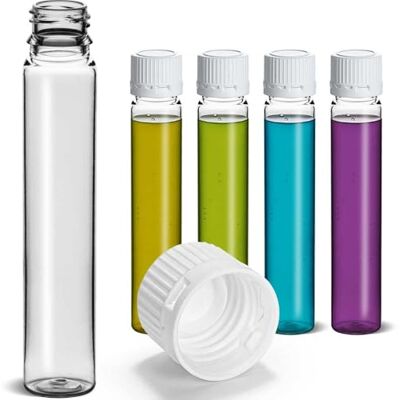 Tuuters PET Reagenzgläser 10 Stück mit Schraubverschluss 25ml Kunststoff Bruchsicher, kleine Fläschchen zum Befüllen mit Likör, Flüssigkeiten für Hochzeit, Schnapsgläser zum Verschließen, 111x21mm Tuuters PET Reagenzgläser 10 Stück mit Schraubverschluss 25ml Kunststoff Bruchsicher, kleine Fläschchen zum Befüllen mit Likör, Flüssigkeiten für Hochzeit, Schnapsgläser zum Verschließen, 111x21mm