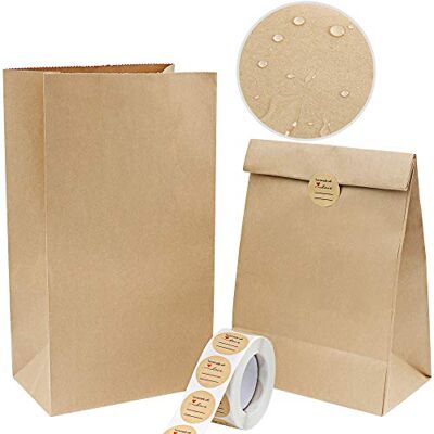 Vandicka 100Pcs Papiertüten Braun 21.5x12x7 cm Kraftpapiertüten Geschenktüten, Essenstüten, Brottüten, Papiertüten Adventskalender, Geburtstag Hochzeit Weihnachten Geschenkverpackung Vandicka 100Pcs Papiertüten Braun 21.5x12x7 cm Kraftpapiertüten Geschenktüten, Essenstüten, Brottüten, Papiertüten Adventskalender, Geburtstag Hochzeit Weihnachten Geschenkverpackung