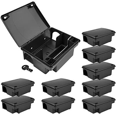 Petigi 10 x Köderstation Ratten Set Köderbox Garten Box Mausfalle Mäuse Rattenköderbox Rattenköderstation Rattenfalle Kinder- Haustiersicher Koederbox Gift Petigi 10 x Köderstation Ratten Set Köderbox Garten Box Mausfalle Mäuse Rattenköderbox Rattenköderstation Rattenfalle Kinder- Haustiersicher Koederbox Gift