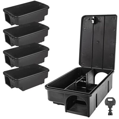 Petigi Köderstation Ratten Mäuse Köderbox Garten Mausfalle Rattenköderbox Box Rattenfalle Kinder- Haustiersicher Rattenköderstation Mäusebox Koederbox Gift 1-8 STK. Petigi Köderstation Ratten Mäuse Köderbox Garten Mausfalle Rattenköderbox Box Rattenfalle Kinder- Haustiersicher Rattenköderstation Mäusebox Koederbox Gift 1-8 STK.