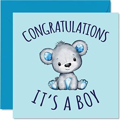 Stuff4 Glückwunschkarte zur Geburt Aufschrift Congratulations It's a Boy Glückwunschkarten für Neugeborene, Well Done Congrats New Cards, Welcome To The World Home Gifts Stuff4 Glückwunschkarte zur Geburt Aufschrift Congratulations It's a Boy Glückwunschkarten für Neugeborene, Well Done Congrats New Cards, Welcome To The World Home Gifts