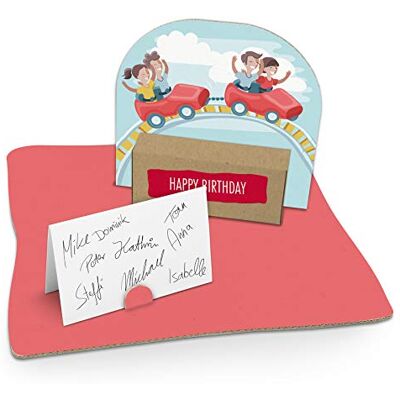 itenga Geldgeschenk I Motiv Achterbahn/Freizeitpark I Mitbringsel I Gutschein I Geschenkverpackung mit Bodenplatte, Geschenkkarte und Stickerbogen zum Basteln und Dekorieren itenga Geldgeschenk I Motiv Achterbahn/Freizeitpark I Mitbringsel I Gutschein I Geschenkverpackung mit Bodenplatte, Geschenkkarte und Stickerbogen zum Basteln und Dekorieren