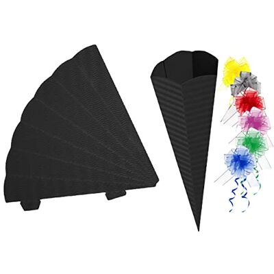 alles-meine.de GmbH Schultüte Rohling Wellpappe schwarz 33-100 cm Größe wählbar incl. Schleife mit/ohne Kunststoff Spitze Zuckertüte zum selber Basteln 6 ecki.. alles-meine.de GmbH Schultüte Rohling Wellpappe schwarz 33-100 cm Größe wählbar incl. Schleife mit/ohne Kunststoff Spitze Zuckertüte zum selber Basteln 6 ecki..