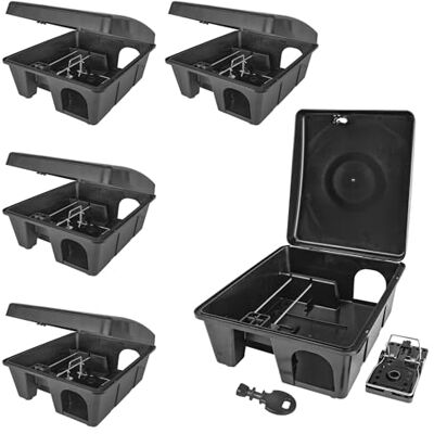 Petigi Auswahl Köderstation Ratten Mäuse Köderbox Schlagfalle Garten Mausfalle Rattenköderbox Box Rattenfalle Rattenköderstation Kinder- Haustiersicher Koederbox Gift , Anzahl:5 Petigi Auswahl Köderstation Ratten Mäuse Köderbox Schlagfalle Garten Mausfalle Rattenköderbox Box Rattenfalle Rattenköderstation Kinder- Haustiersicher Koederbox Gift , Anzahl:5