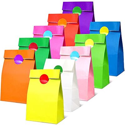 CHEPULA Papiertüten Bunt, 20 Stück Geschenktüten Kindergeburtstag Klein 70g Kraftpapier, Mit 24 Aufkleber, Mitgebsel Tüten Kinder, Geburtstagstüten, Gift Bag Für Party, Geschenk, Geburtstag CHEPULA Papiertüten Bunt, 20 Stück Geschenktüten Kindergeburtstag Klein 70g Kraftpapier, Mit 24 Aufkleber, Mitgebsel Tüten Kinder, Geburtstagstüten, Gift Bag Für Party, Geschenk, Geburtstag