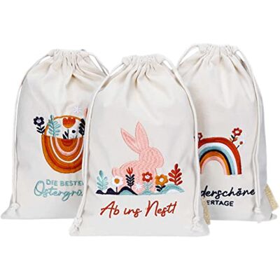 Papierdrachen 3 Leinensäckchen mit Bestickung Osterverpackung Geschenkverpackung Tischdeko Stoffsäckchen zu Ostern Boho 20x30 cm Set 5 Papierdrachen 3 Leinensäckchen mit Bestickung Osterverpackung Geschenkverpackung Tischdeko Stoffsäckchen zu Ostern Boho 20x30 cm Set 5