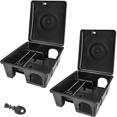 Petigi 2X Köderstation Ratten Mäuse Köderbox Garten Mausfalle Rattenköderbox Box Rattenfalle Rattenköderstation Kinder- Haustiersicher Mäusebox Koederbox Gift Petigi 2X Köderstation Ratten Mäuse Köderbox Garten Mausfalle Rattenköderbox Box Rattenfalle Rattenköderstation Kinder- Haustiersicher Mäusebox Koederbox Gift
